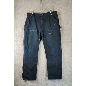 CARHARTT B01 USA Union Made 40x32 Double Knee Carpenter Pants Black Distressed